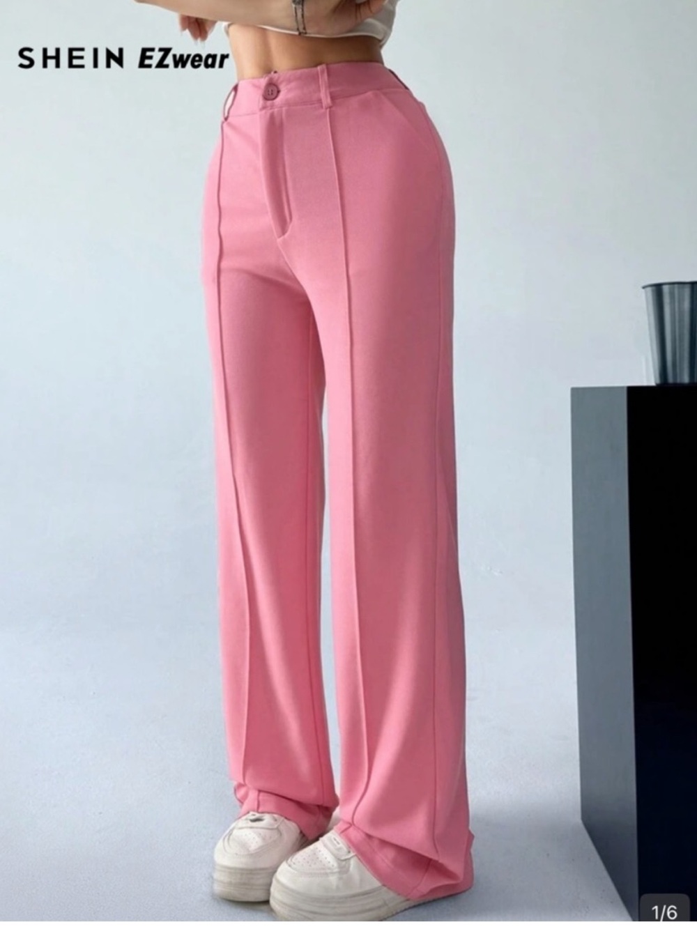 3 for $14 SHEIN Pink High-Waist Wide-Leg Pants size xs